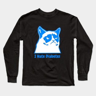 I Hate Diabetes Blue Long Sleeve T-Shirt